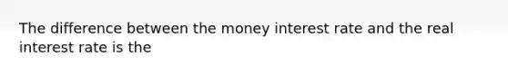 The difference between the money interest rate and the real interest rate is the