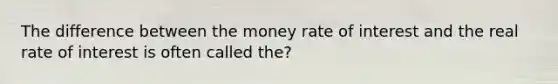 The difference between the money rate of interest and the real rate of interest is often called the?