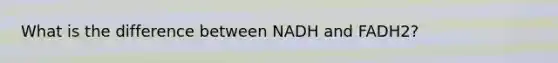 What is the difference between NADH and FADH2?