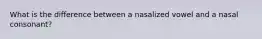 What is the difference between a nasalized vowel and a nasal consonant?