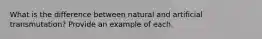 What is the difference between natural and artificial transmutation? Provide an example of each.