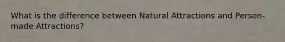 What is the difference between Natural Attractions and Person-made Attractions?