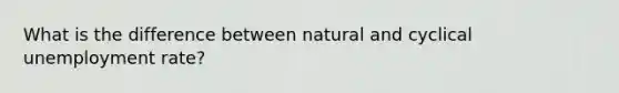What is the difference between natural and cyclical unemployment rate?