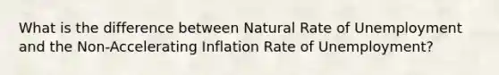 What is the difference between Natural Rate of Unemployment and the Non-Accelerating Inflation Rate of Unemployment?