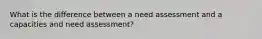 What is the difference between a need assessment and a capacities and need assessment?