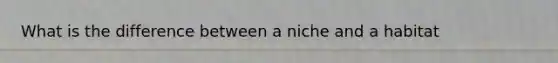 What is the difference between a niche and a habitat