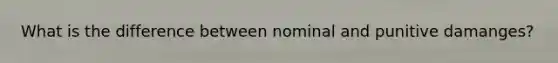 What is the difference between nominal and punitive damanges?