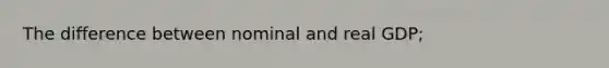 The difference between nominal and real GDP;