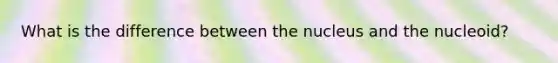 What is the difference between the nucleus and the nucleoid?