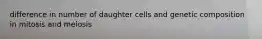 difference in number of daughter cells and genetic composition in mitosis and meiosis