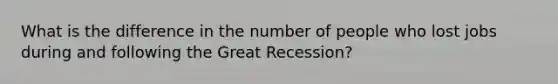 What is the difference in the number of people who lost jobs during and following the Great Recession?