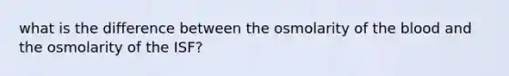 what is the difference between the osmolarity of the blood and the osmolarity of the ISF?