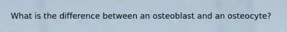 What is the difference between an osteoblast and an osteocyte?