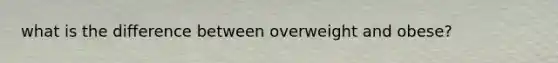 what is the difference between overweight and obese?