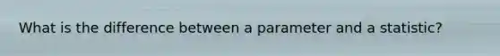 What is the difference between a parameter and a statistic?