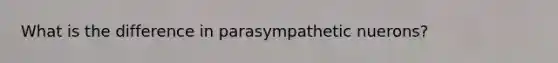 What is the difference in parasympathetic nuerons?