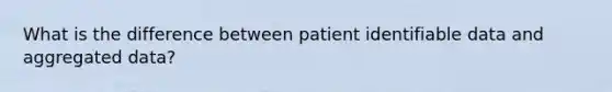 What is the difference between patient identifiable data and aggregated data?