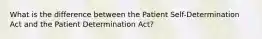 What is the difference between the Patient Self-Determination Act and the Patient Determination Act?