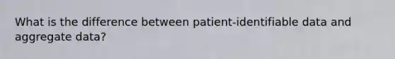 What is the difference between patient-identifiable data and aggregate data?