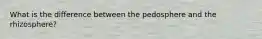 What is the difference between the pedosphere and the rhizosphere?