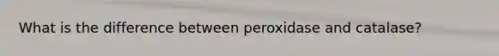 What is the difference between peroxidase and catalase?