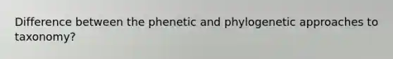 Difference between the phenetic and phylogenetic approaches to taxonomy?