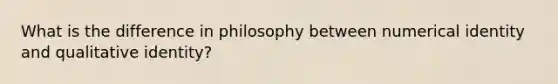 What is the difference in philosophy between numerical identity and qualitative identity?