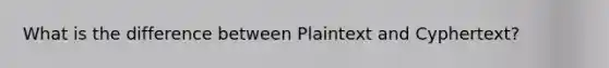 What is the difference between Plaintext and Cyphertext?