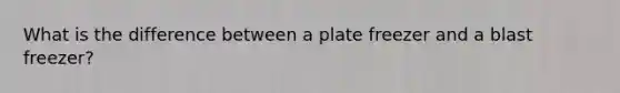 What is the difference between a plate freezer and a blast freezer?