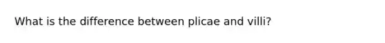 What is the difference between plicae and villi?