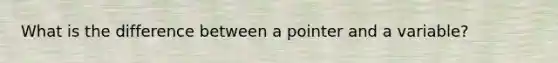 What is the difference between a pointer and a variable?