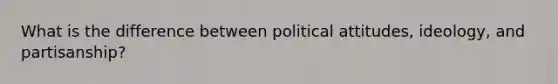 What is the difference between political attitudes, ideology, and partisanship?