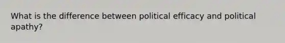 What is the difference between political efficacy and political apathy?