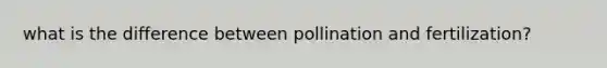 what is the difference between pollination and fertilization?