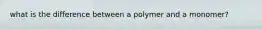 what is the difference between a polymer and a monomer?