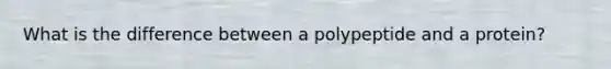 What is the difference between a polypeptide and a protein?