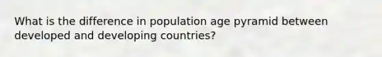 What is the difference in population age pyramid between developed and developing countries?