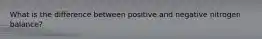 What is the difference between positive and negative nitrogen balance?