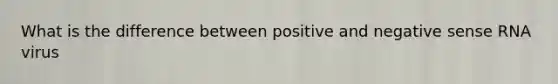 What is the difference between positive and negative sense RNA virus