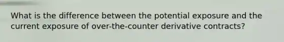 What is the difference between the potential exposure and the current exposure of over-the-counter derivative contracts?
