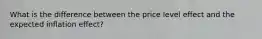 What is the difference between the price level effect and the expected inflation effect?