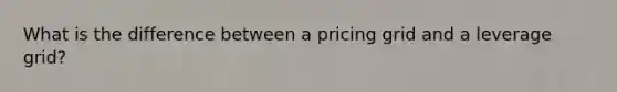 What is the difference between a pricing grid and a leverage grid?