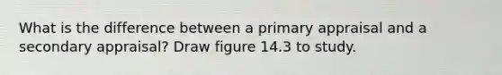 What is the difference between a primary appraisal and a secondary appraisal? Draw figure 14.3 to study.