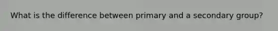 What is the difference between primary and a secondary group?