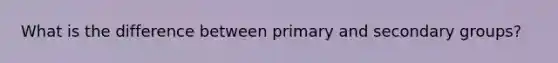 What is the difference between primary and secondary groups?