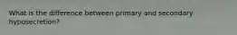 What is the difference between primary and secondary hyposecretion?