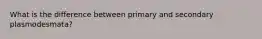 What is the difference between primary and secondary plasmodesmata?