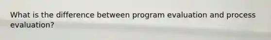 What is the difference between program evaluation and process evaluation?