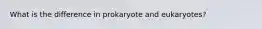 What is the difference in prokaryote and eukaryotes?