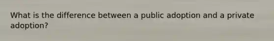 What is the difference between a public adoption and a private adoption?